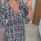 Florevia | Casual Floral V Neck Dress