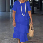 Cotton Linen Short Sleeve Dress