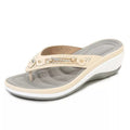 Soft Cushion Wedge Sandals with Arch Support Leather Upper