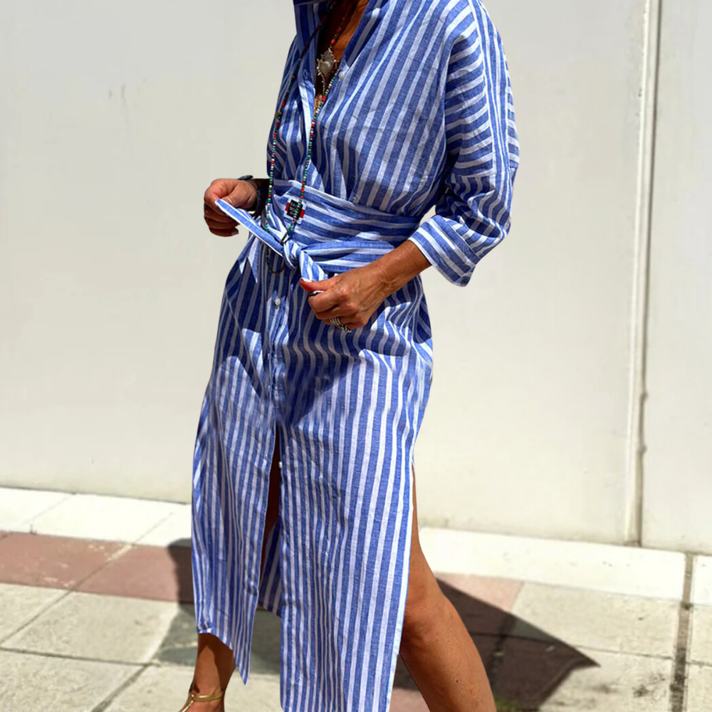 Noa | Casual Striped Midi Dress