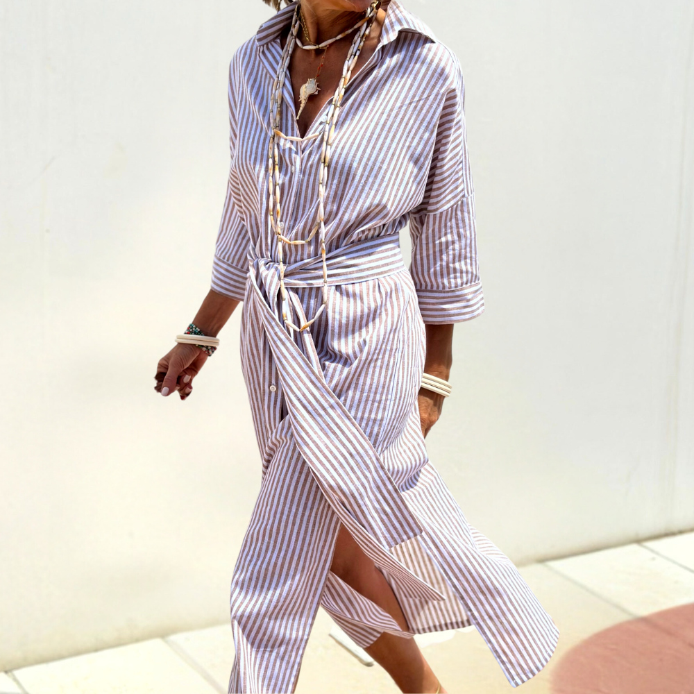 Noa | Casual Striped Midi Dress