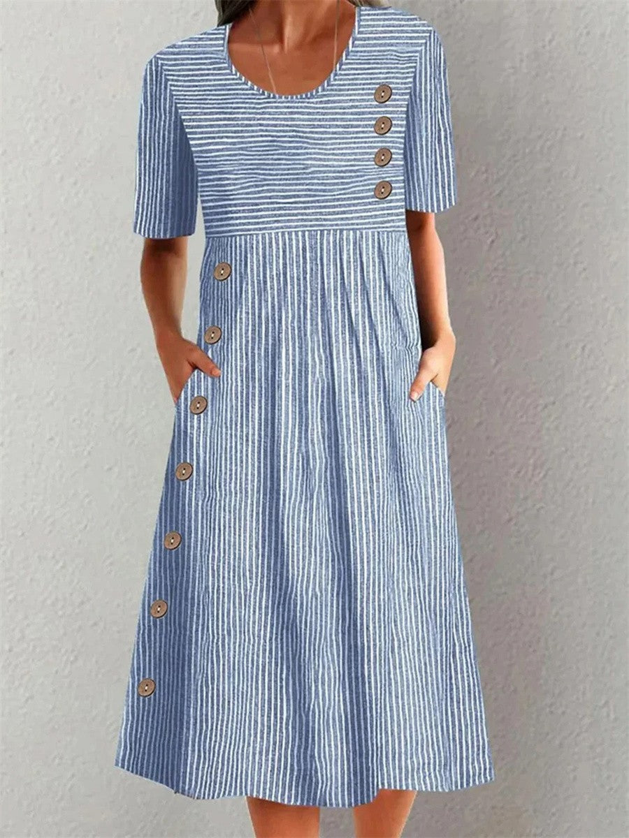 Ashley | Striped Midi Dress