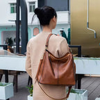 Scratch Proof Leather Hobo Handbag Versatile Wear