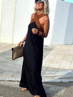 Elisara | open back halter dress
