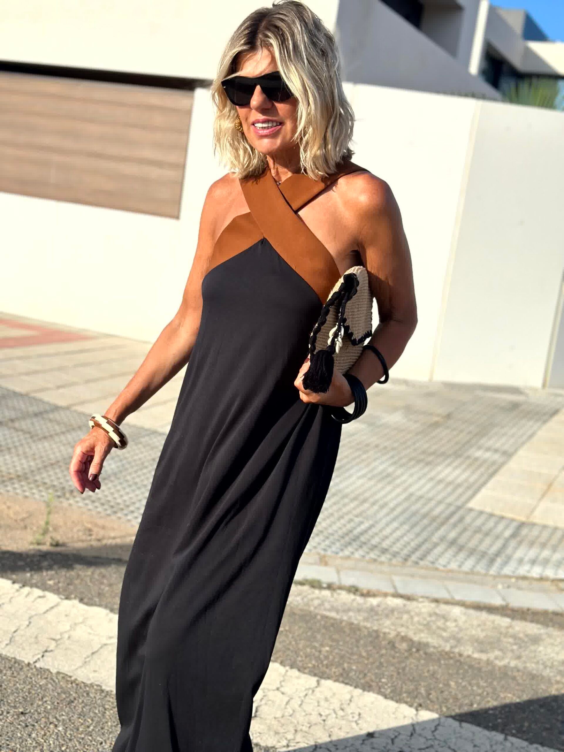 Elisara | open back halter dress