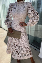 Eloah™ | Elegant Lace Midi Dress