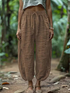 Loose Fit Cotton Drawstring Pants Relaxed Comfort