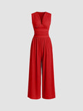 Elegant Sleeveless Wide Leg Jumpsuit Soft Fit