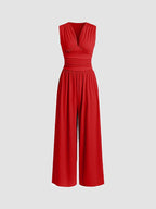 Elegant Sleeveless Wide Leg Jumpsuit Soft Fit