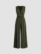 Elegant Sleeveless Wide Leg Jumpsuit Soft Fit
