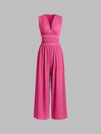 Elegant Sleeveless Wide Leg Jumpsuit Soft Fit