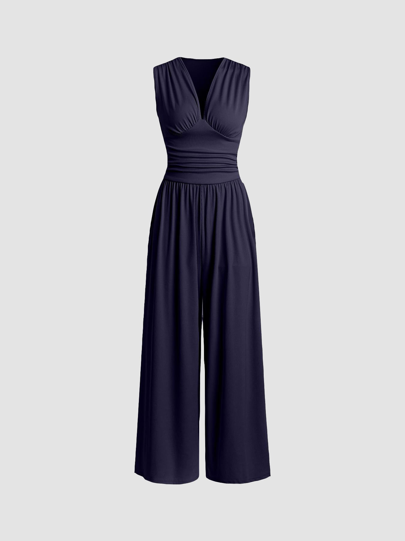 Elegant Sleeveless Wide Leg Jumpsuit Soft Fit