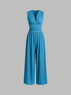 Elegant Sleeveless Wide Leg Jumpsuit Soft Fit