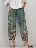 Relaxed Fit Women's Floral Print Wide Leg Pants