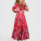 Minelda – V-Neck Floral Dress