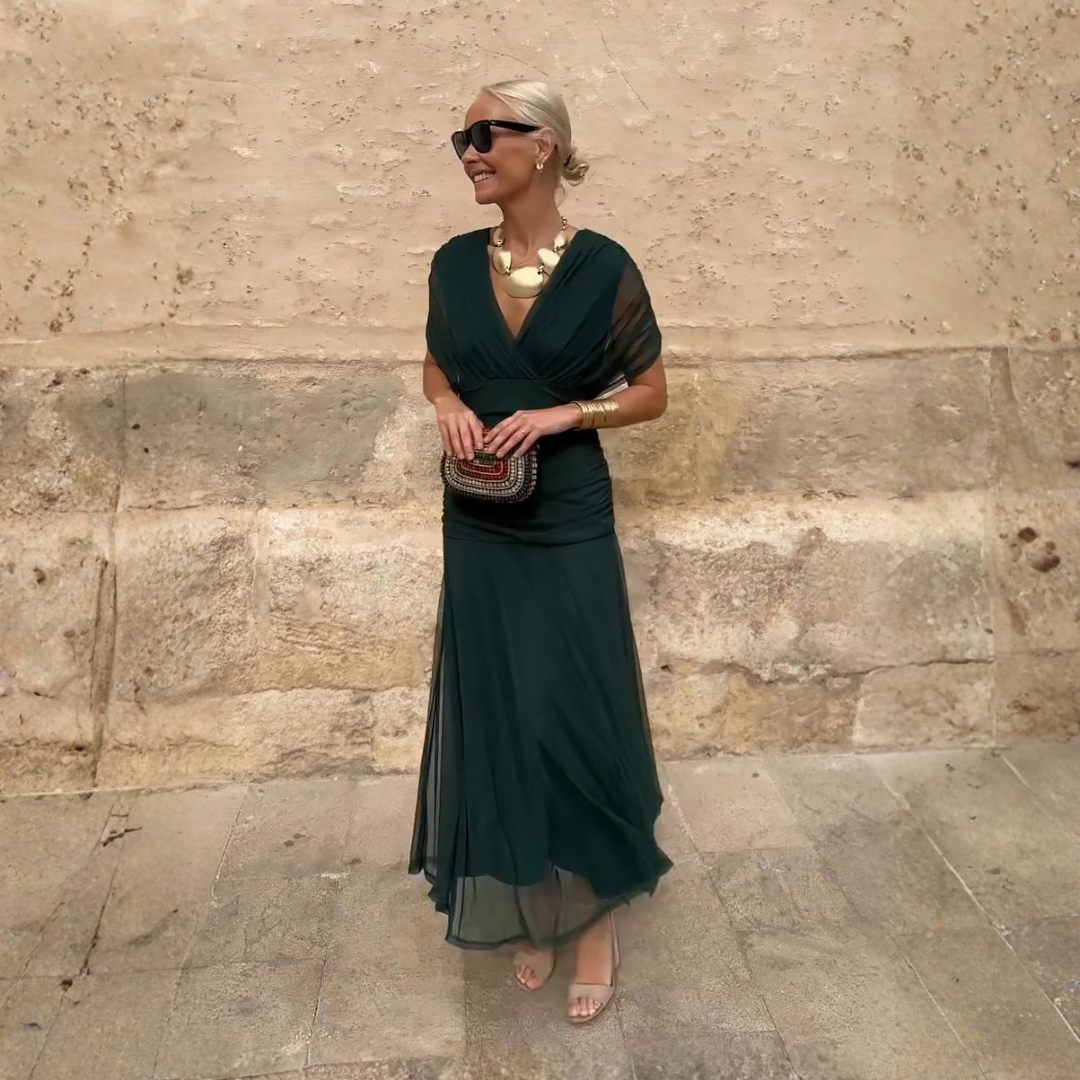 Louise | Chic V-Neck Maxi Dress for Special Occasions