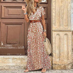 Justine™ – Elegant Bohemian Maxi Dress with Belt