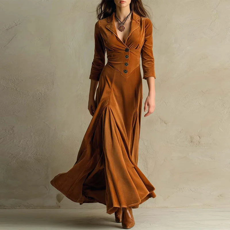 Mirella | Elegant Velvet Maxi Dress