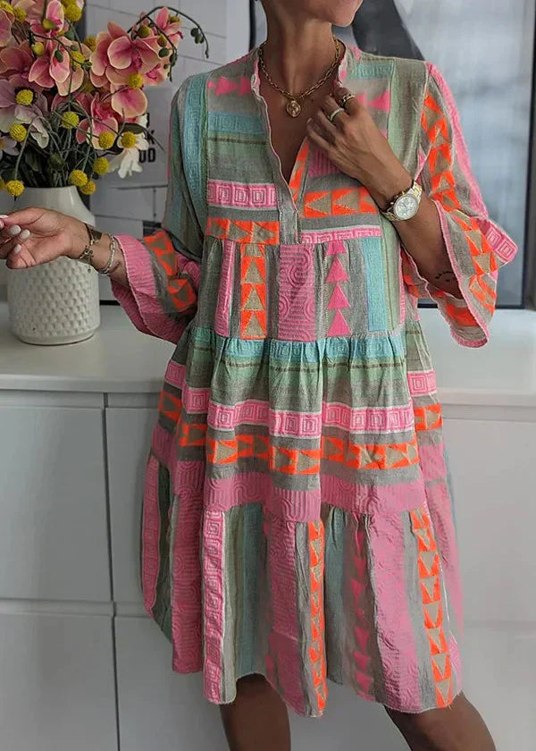Ava | Stylish V-Neck Hemp Dress for Summer