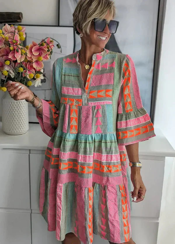 Ava | Stylish V-Neck Hemp Dress for Summer