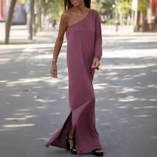 Asymmetrical Black Dress Loose Fit Lightweight Fabric