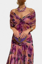 Elegant Knee Length Dress Deep V Neck Ruched Waist