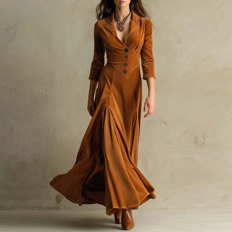 Mirella | Elegant Velvet Maxi Dress
