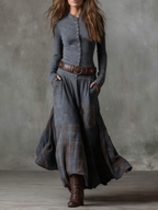 Lenorisse | Vintage Long Check Dress (Belt not included)
