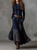 Lenorisse | Vintage Long Check Dress (Belt not included)
