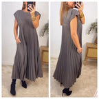 Plisara | Solid Pleated Dress