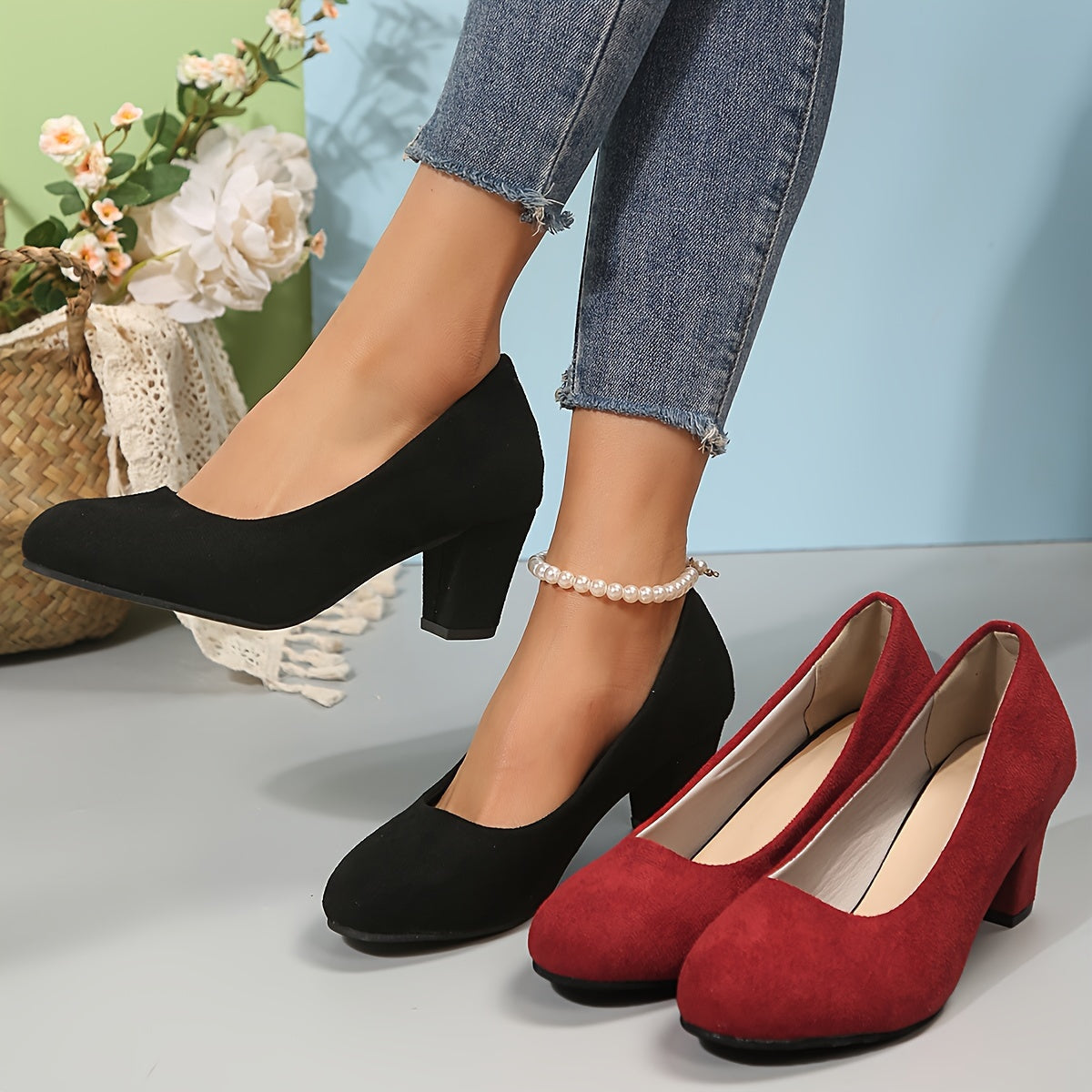 Feylarisse | Wide Toe Stable Heel Pumps