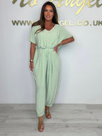 Tievelle | V Neck Tie Jumpsuit