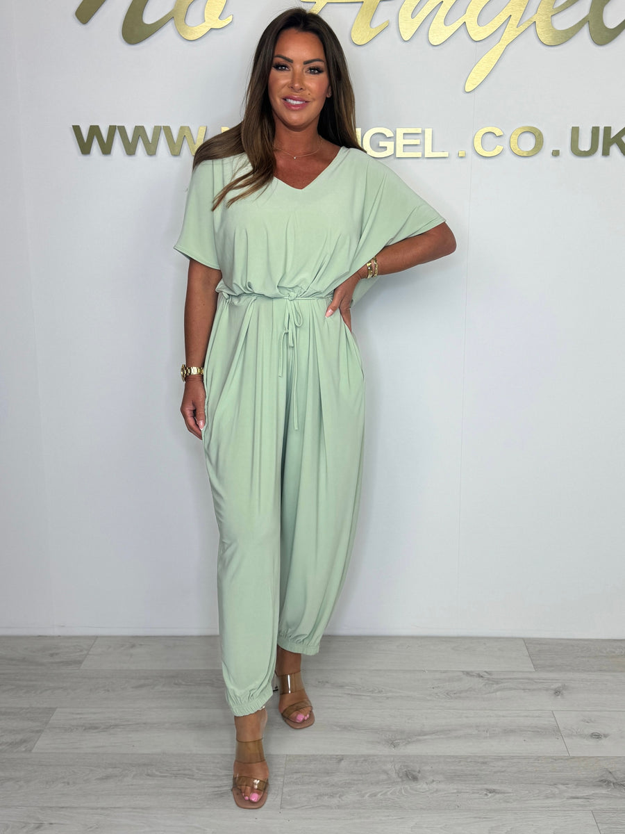 Tievelle | V Neck Tie Jumpsuit