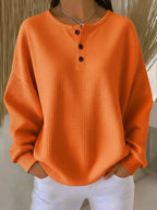 Selviona | Stylish Relaxed Henley Top