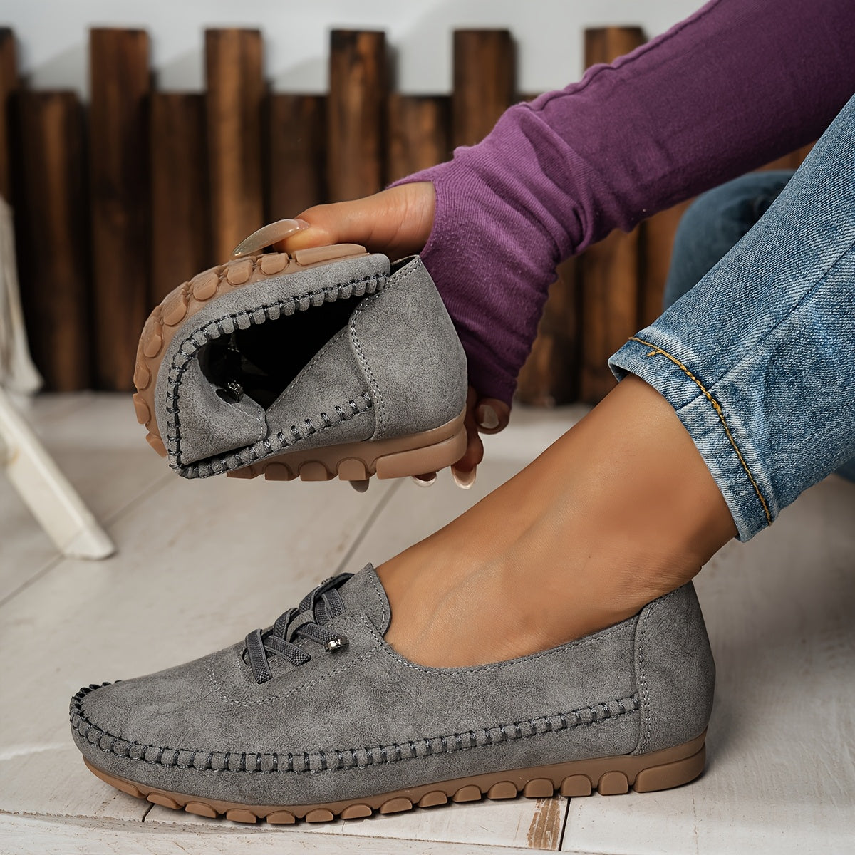 Lightweight Flexible Moccasins Soft Pink Suede Comfort