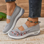 Breathable Slip On Shoes Lightweight Floral Mesh