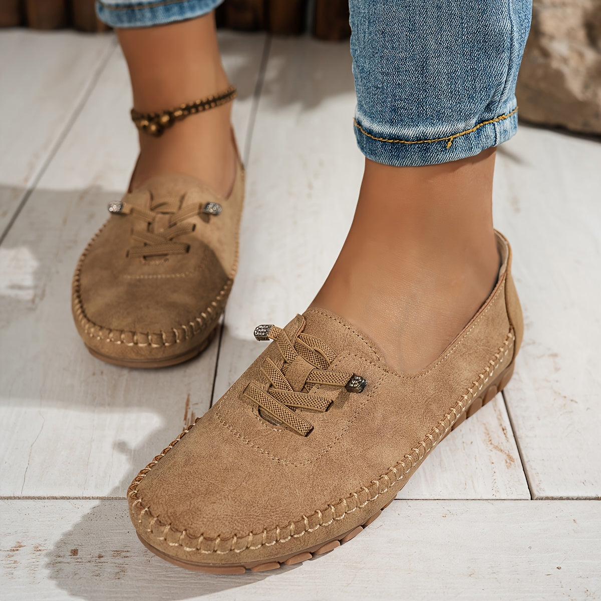 Lightweight Flexible Moccasins Soft Pink Suede Comfort