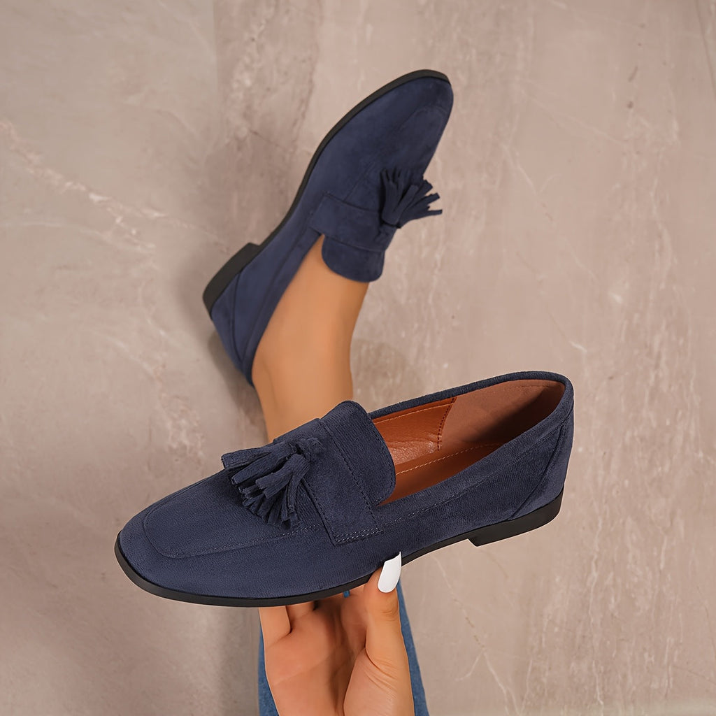 Navy Blue Loafers Comfortable Supportive Flat Heel