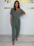 Tievelle | V Neck Tie Jumpsuit