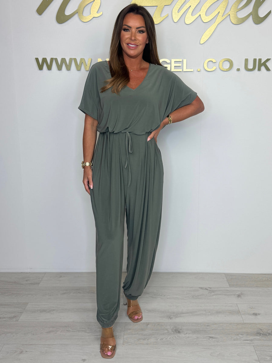 Tievelle | V Neck Tie Jumpsuit