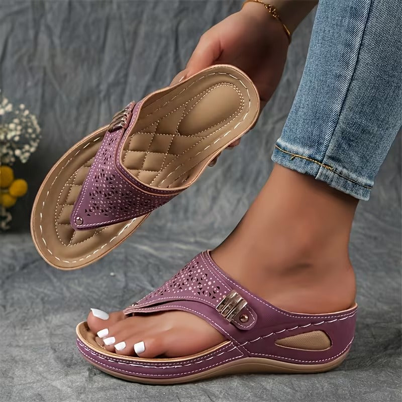 Supportive Wedge Sandals Cushioned Comfortable Fit