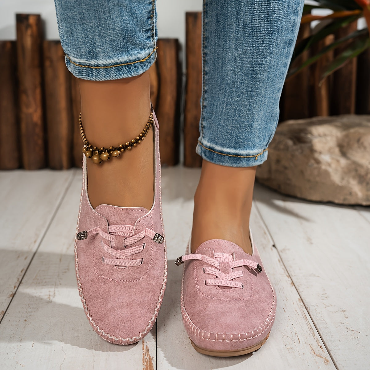 Lightweight Flexible Moccasins Soft Pink Suede Comfort