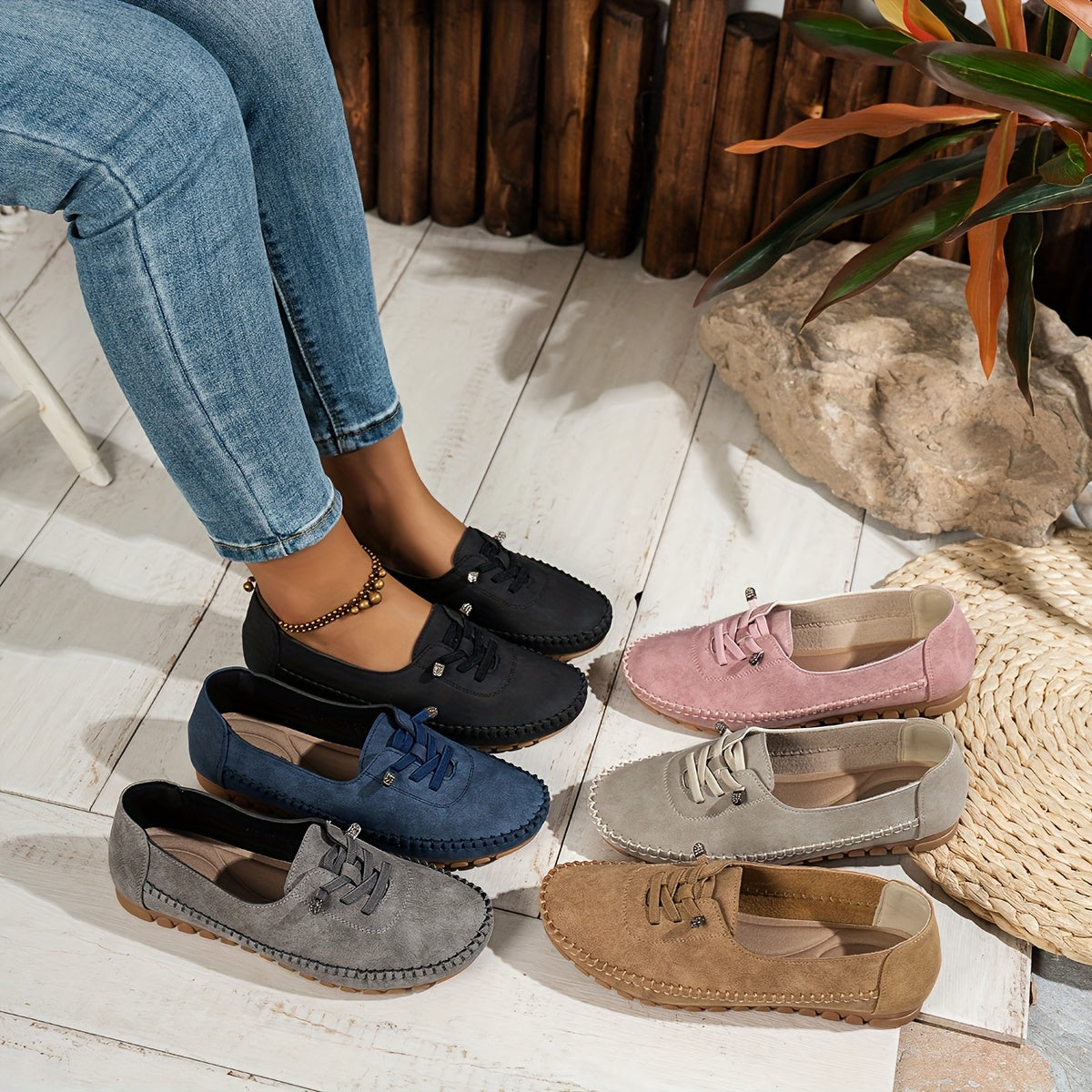Lightweight Flexible Moccasins Soft Pink Suede Comfort