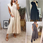 Plisara | Solid Pleated Dress