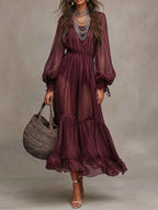 Gerda | Elegant V-Neck Midi Dress