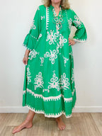 Floral Print Maxi Dress Lightweight Cotton Blend