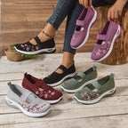 Breathable Slip On Shoes Lightweight Floral Mesh