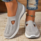 Breathable Slip On Athletic Shoes Lightweight Knit Comfort