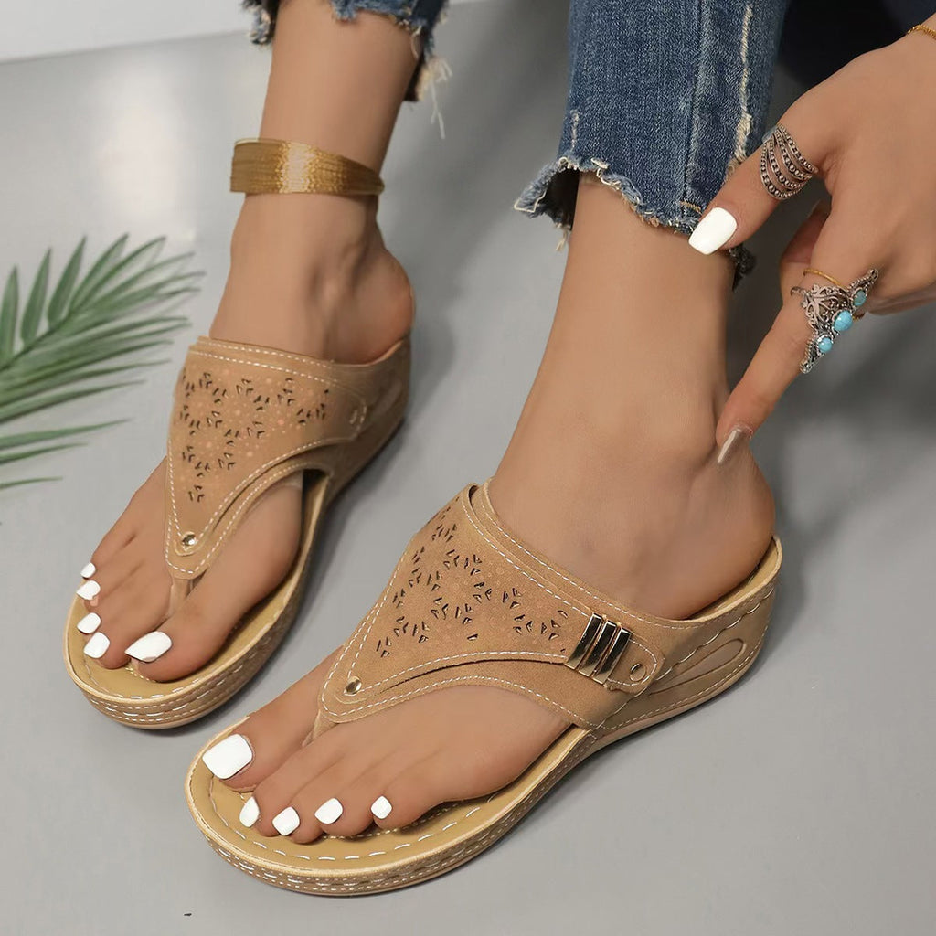 Supportive Wedge Sandals Cushioned Comfortable Fit