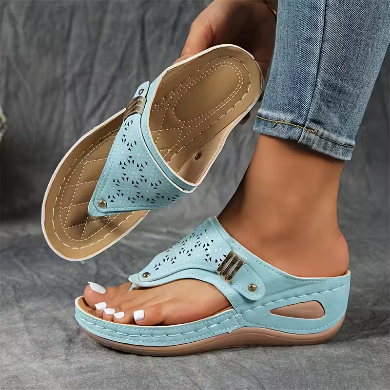 Supportive Wedge Sandals Cushioned Comfortable Fit
